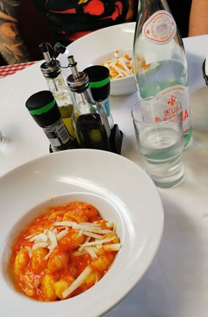 Gnocchi in tomat sauce and vegan parmesan at I Pazzi in Gdansk