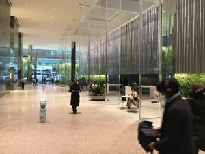 Park Avenue Plaza : free courtyard one block down from Naya (55 E 52 St., btn. Madison and Park Ave, north side of block) w/ plenty of tables to relax and eat. at NAYA in New York City