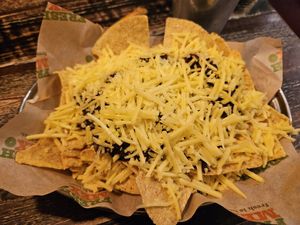 Loaded nachos with bean chilli and vegan cheese at FreshMex in Edinburgh