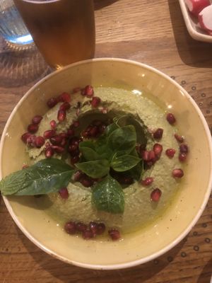 Hummus with pesto  at Elissar in Vienna