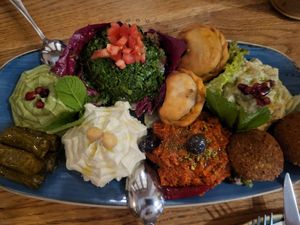 vegan mezze platter exceptional at Elissar in Vienna