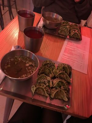 Vegan dumplings, miso soup e limonada  at Madam Bō in Lisbon