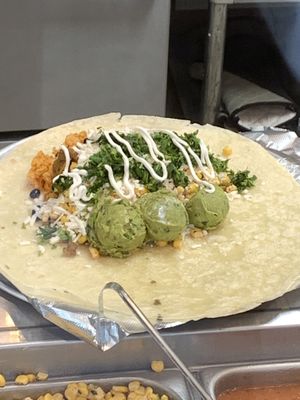 My finished burrito  at Plantos in Riverside