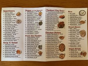 Full menu - front at Masala Craft in Big Bear Lake