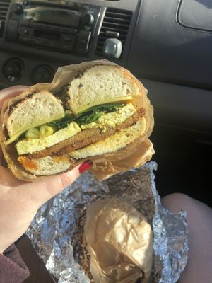 Bagel sandwich  #Veganuary at Gab's Veg Table in Kingston