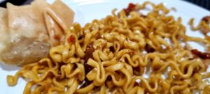 Spicy noodles with wanton at Circle Point Vegan Eatery in Jimbaran