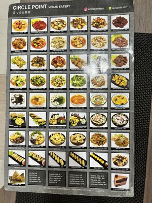 The menu  at Circle Point Vegan Eatery in Jimbaran