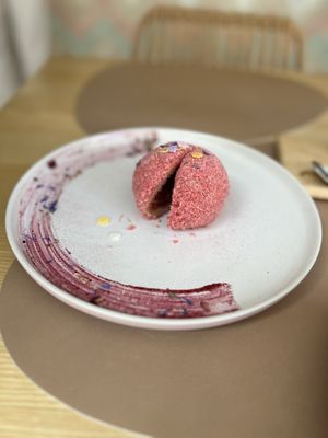Strawberry-Rhubarb Knödel  at Coolinarik in Salzburg