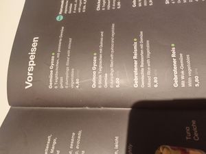 Menu at Akakiko in Salzburg