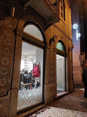 Outside at NAE Vegan Shoes in Lisbon