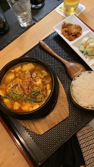 Tofu stew with some sides   at ONNI in Luebeck