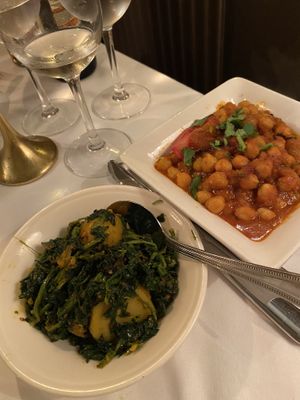 Saag aloo and chana bhuna  at The Valley in Corbridge