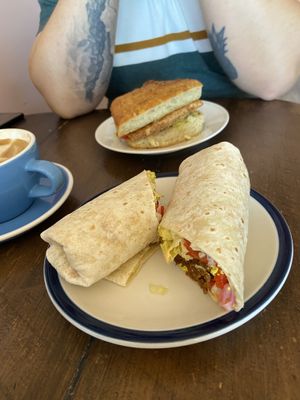 Vegan breakfast wrap and TLT sandwich   at Toslow in St Johns