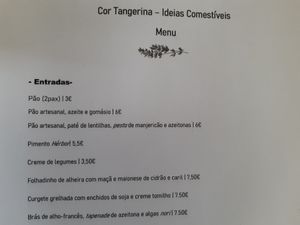 New Menu at Cor de Tangerina in Guimaraes
