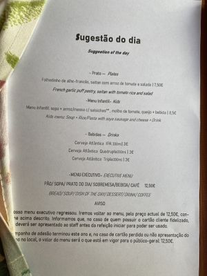 Beat deal is Sugestão do Día, “menu of the day” at Cor de Tangerina in Guimaraes
