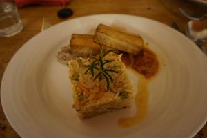 Rosemary rice and smoked tofu at Cor de Tangerina in Guimaraes