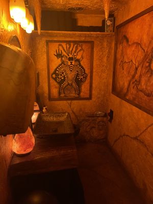 Cool bathroom  at Julia's Vegetarian Restaurant in Pacific Grove