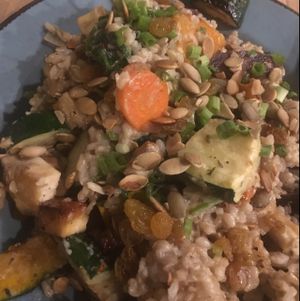 from Indian Summer menu - rice biryani with seasonal roasted veggies   at Julia's Vegetarian Restaurant in Pacific Grove