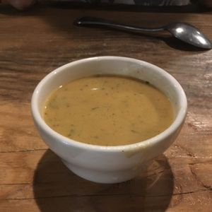 spicy squash soup - vegan  at Julia's Vegetarian Restaurant in Pacific Grove