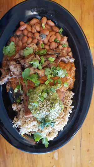 Tamale with Lions mane mushrooms 🍄 at Julia's Vegetarian Restaurant in Pacific Grove