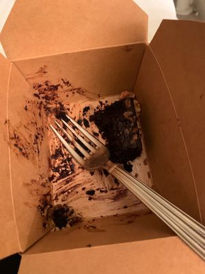 Mostly eaten brownie   at Julia's Vegetarian Restaurant in Pacific Grove