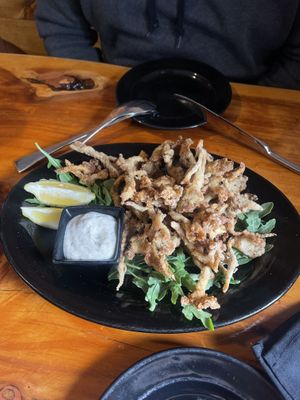 Fried king oyster mushrooms  at Julia's Vegetarian Restaurant in Pacific Grove