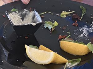 This is how good mushroom sampler plate was   at Julia's Vegetarian Restaurant in Pacific Grove