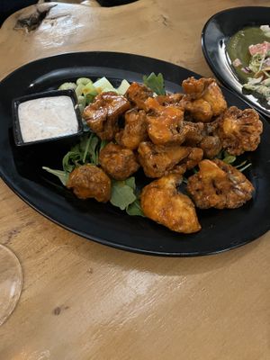 Buffalo cauliflower wings   at Julia's Vegetarian Restaurant in Pacific Grove