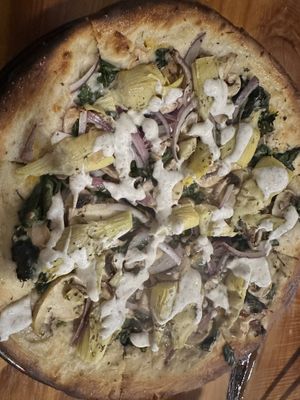 California pizzaa  at Julia's Vegetarian Restaurant in Pacific Grove