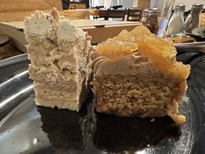 Vanilla log and spice cake  at Julia's Vegetarian Restaurant in Pacific Grove