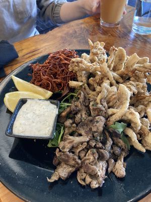 Fried mushroom sampler  at Julia's Vegetarian Restaurant in Pacific Grove