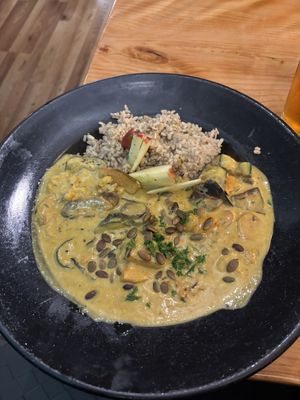 Yellow Curry  at Julia's Vegetarian Restaurant in Pacific Grove