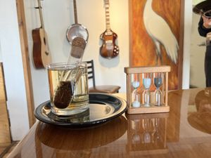 Woven herb tea: “Oranges of Hieronymous Bosch"  at Julia's Vegetarian Restaurant in Pacific Grove