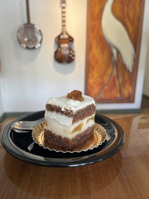 Their take on carrot cake  at Julia's Vegetarian Restaurant in Pacific Grove