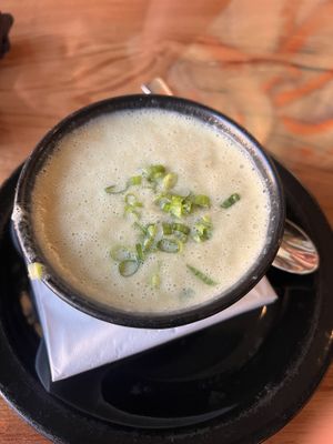 Artichoke soup  at Julia's Vegetarian Restaurant in Pacific Grove