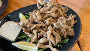 Fried mushrooms at Julia's Vegetarian Restaurant in Pacific Grove