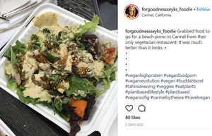 Delicious salad at Julia's Vegetarian Restaurant in Pacific Grove