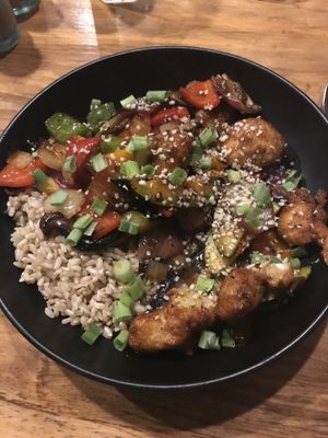 Faux orange chicken (cauliflower) at Julia's Vegetarian Restaurant in Pacific Grove