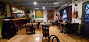 Part of restaurant and life music at Julia's Vegetarian Restaurant in Pacific Grove