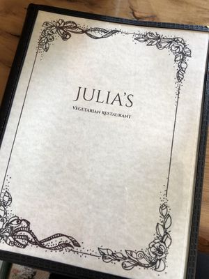 Menu at Julia's Vegetarian Restaurant in Pacific Grove