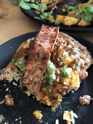 Vegan bacon at Julia's Vegetarian Restaurant in Pacific Grove