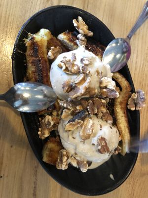 Banana split dessert DELICIOUS  at Julia's Vegetarian Restaurant in Pacific Grove