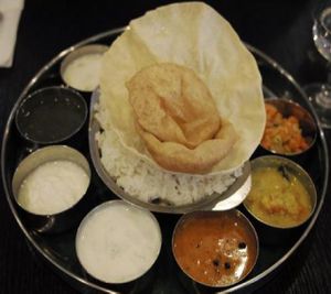 Food at Saravana Bhavan at Arya Bhavan in Paris