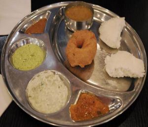 Food at Saravana Bhavan at Arya Bhavan in Paris