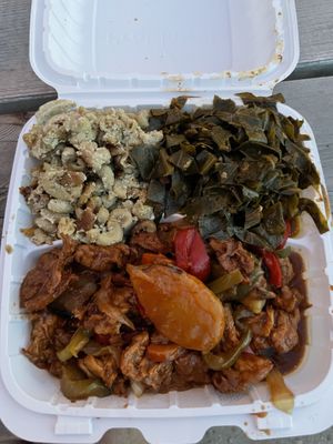 BBQ ribs, Mac & cheese and collards at The Land of Kush in Baltimore