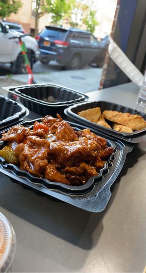 Kush BBQ Ribs Entree and 4 Piece Chickun Tenders Entree.  at The Land of Kush in Baltimore