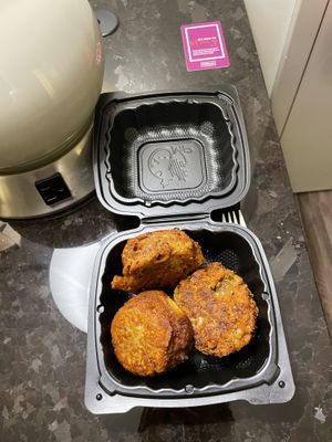 “Crab cakes"  at The Land of Kush in Baltimore