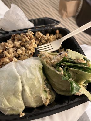 Chicken salad wrap and Mac & Cheese  at The Land of Kush in Baltimore