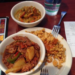 BBQ Ribs, Mac&Cheese, Chicken curry at The Land of Kush in Baltimore