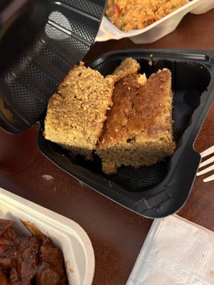 Corn bread  at The Land of Kush in Baltimore